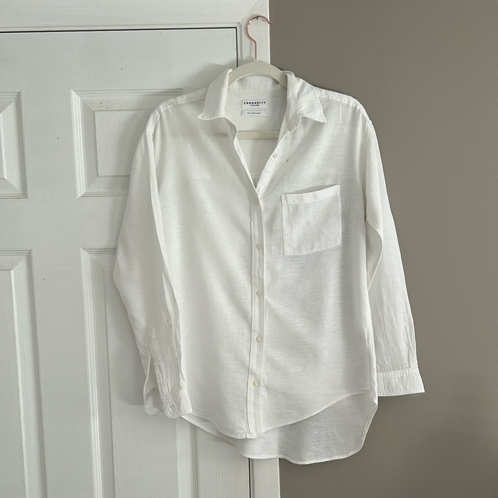 Community linen shirt | White